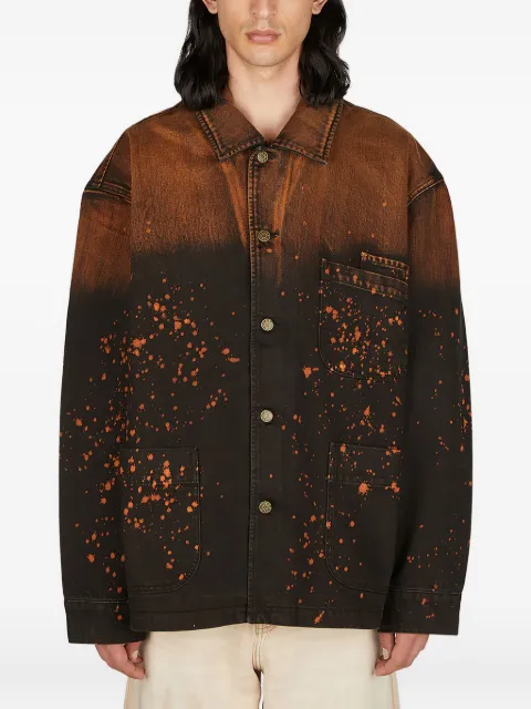 GUESS USA paint splatter-print denim jacket