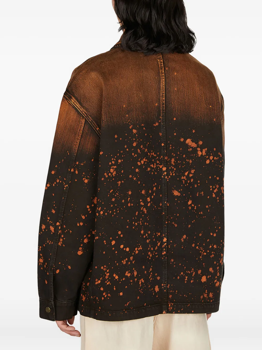 Guess Usa Paint Splatter-print Denim Jacket In Multi