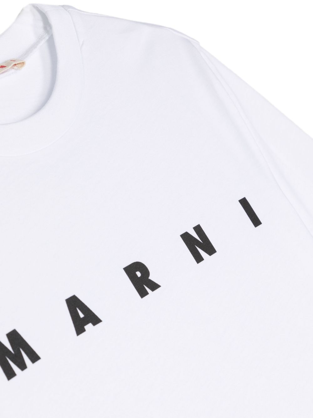 Shop Marni Logo-print Crew-neck T-shirt In White