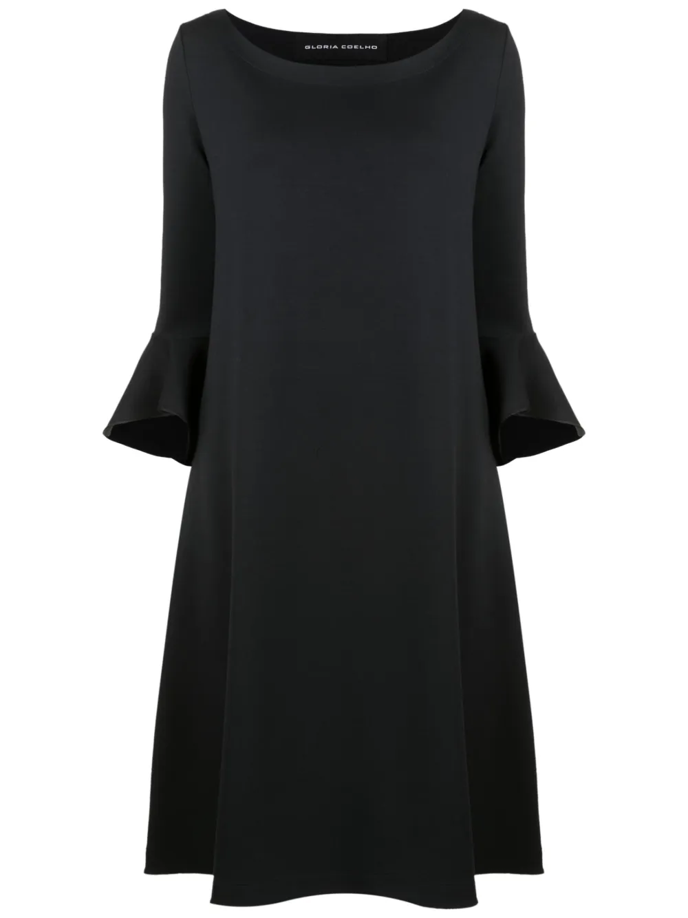 Gloria Coelho Flared Half-sleeved Dress In Blue