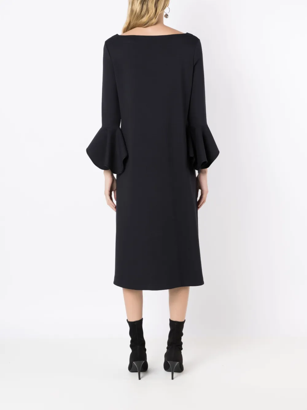 Gloria Coelho Flared Half-sleeved Dress In Blue