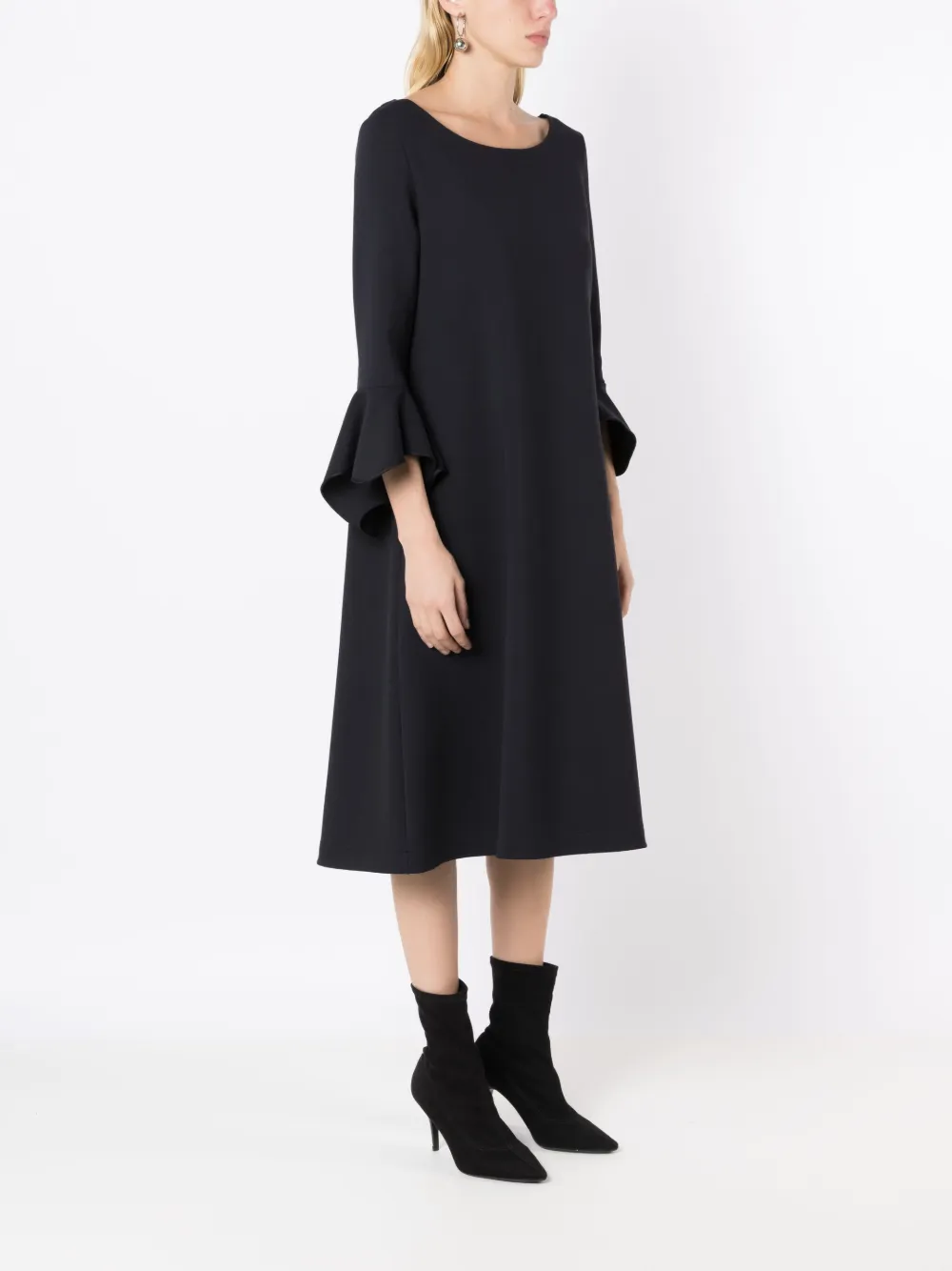 Gloria Coelho Flared Half-sleeved Dress In Blue