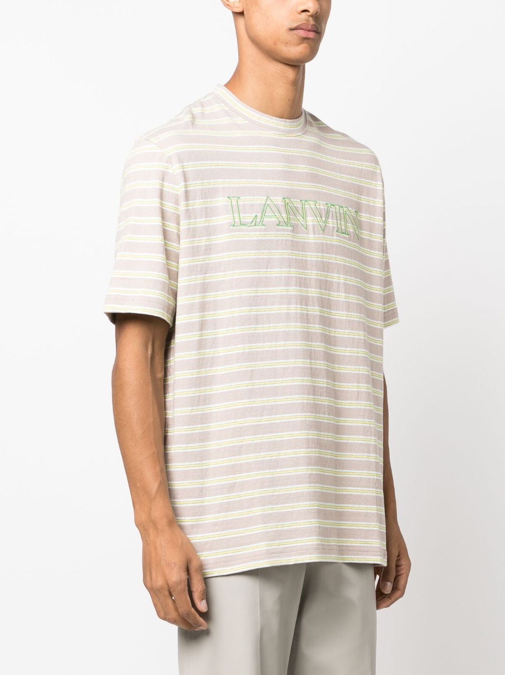 Lanvin striped logo-embroidered T-shirt Men