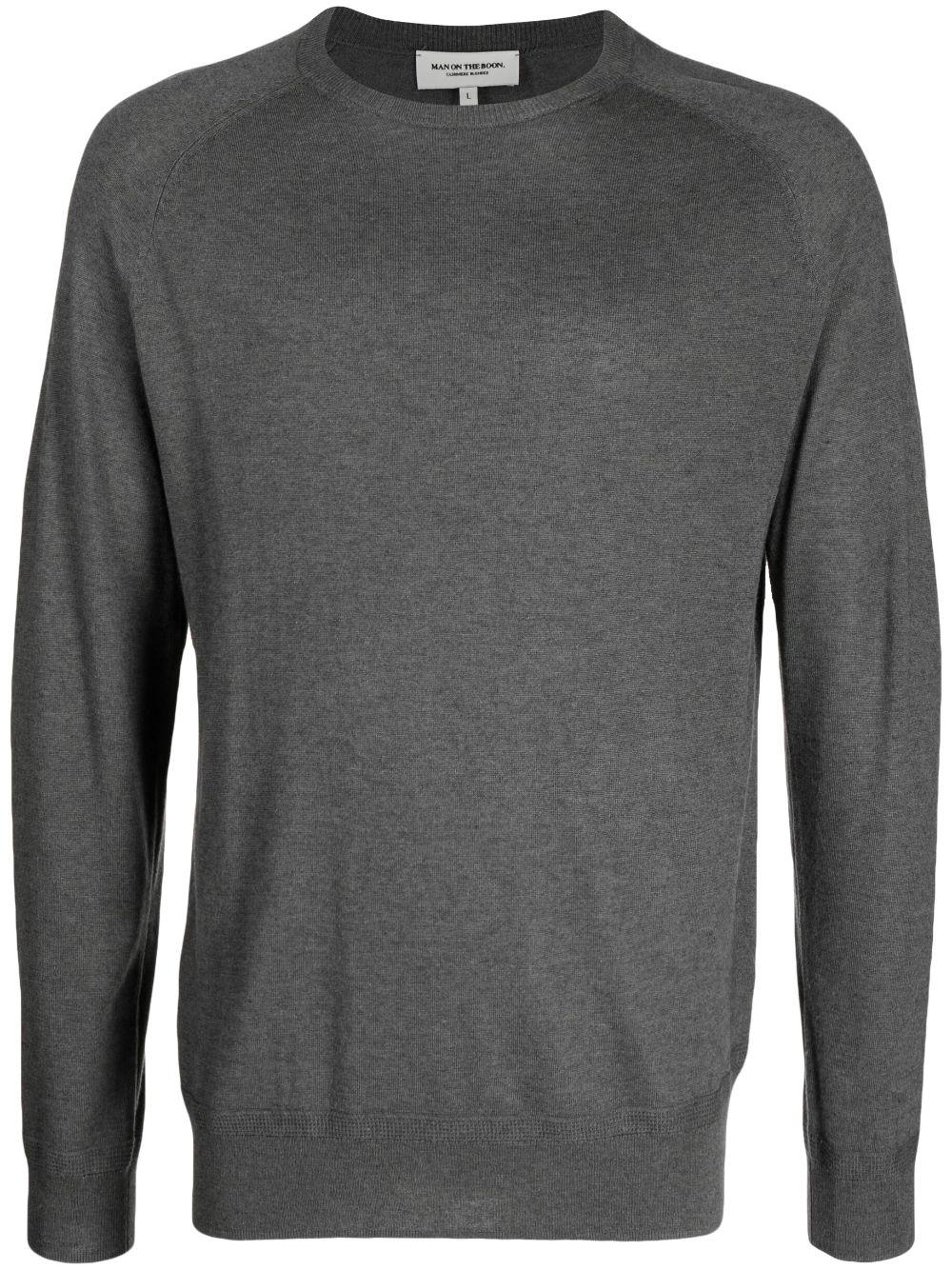 Man On The Boon. Long-sleeve Crew-neck Knitted Jumper In Grey
