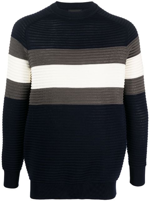 Emporio Armani striped ribbed-knit sweatshirt Men