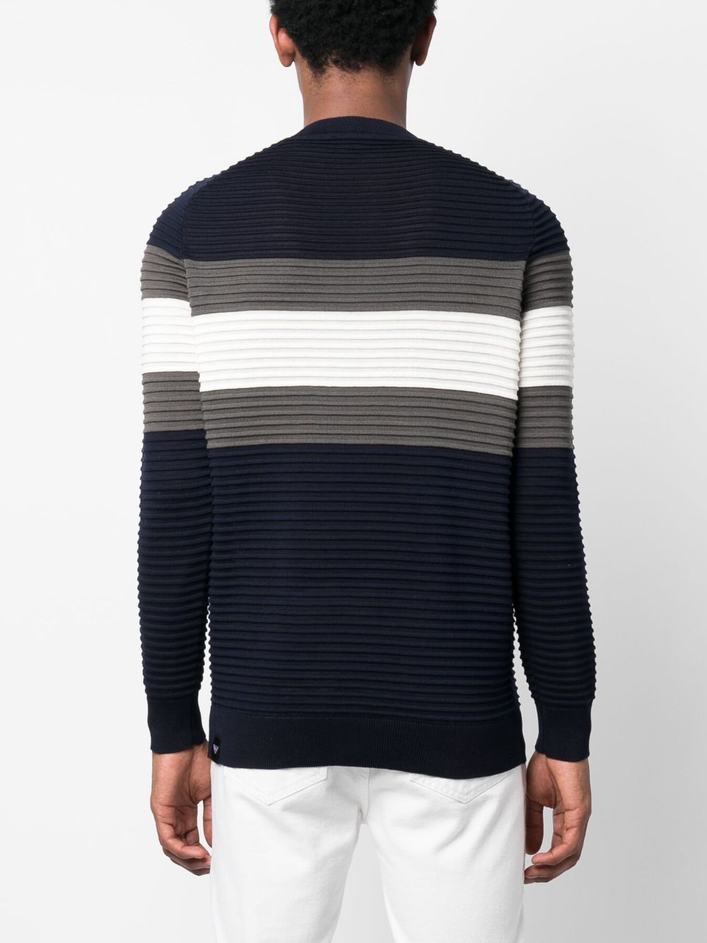 Emporio Armani striped ribbed-knit sweatshirt Men