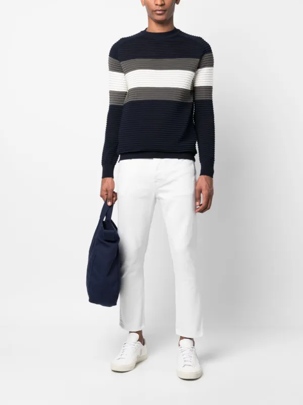 Emporio Armani ストライプ リブニット セーター - Farfetch