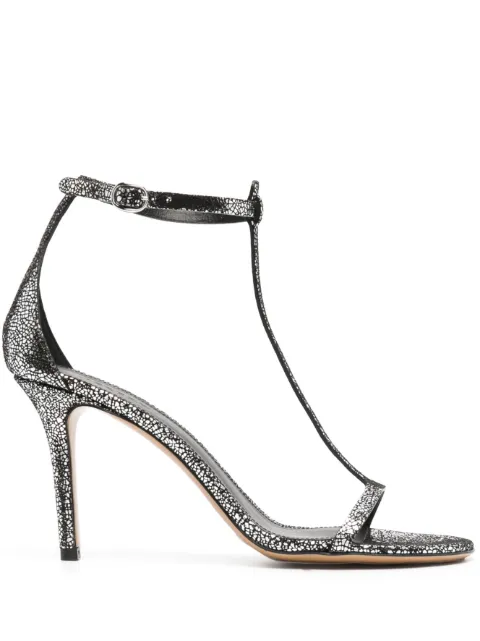 ISABEL MARANT crackled 95mm leather sandals