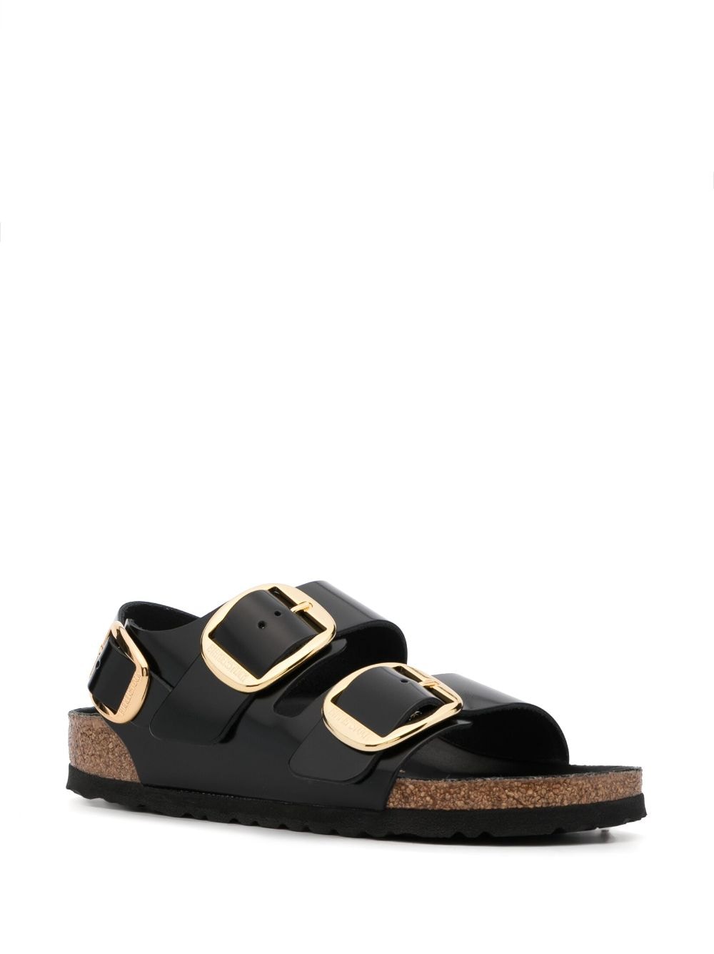 Shop Birkenstock Milano Leather Flat Sandals In Schwarz