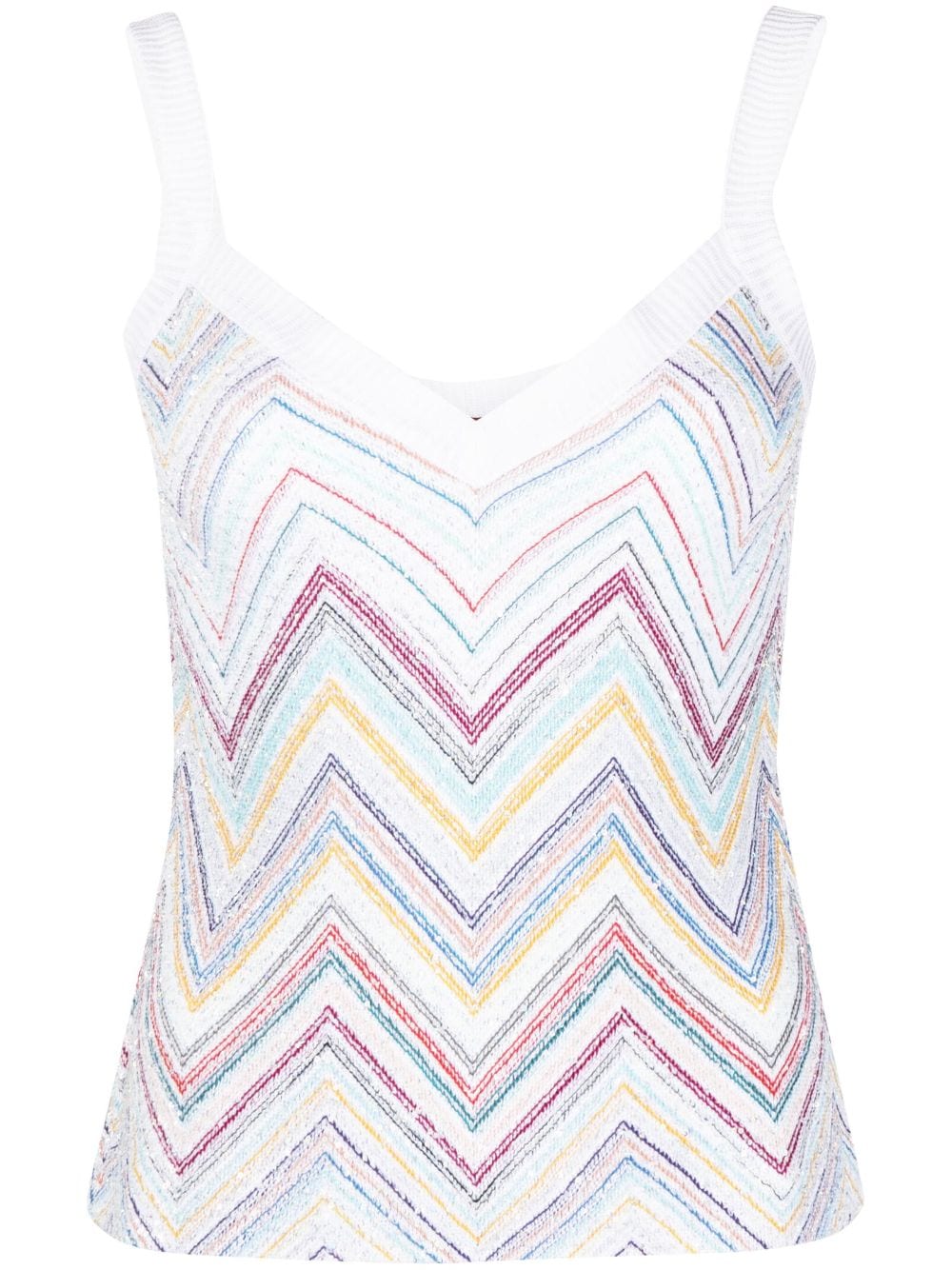 Shop Missoni Zig-zag Print Top In Weiss