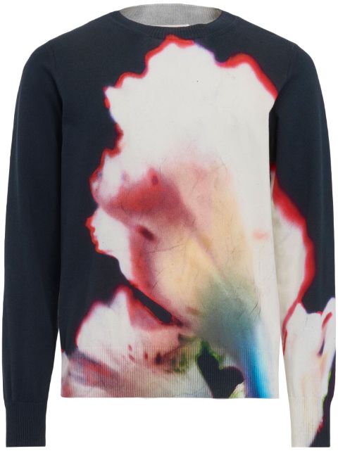 Alexander McQueen - Solarised Flower-print crew-neck jumper