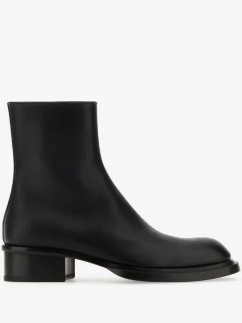 Alexander McQueen Cuban Stack leather boots