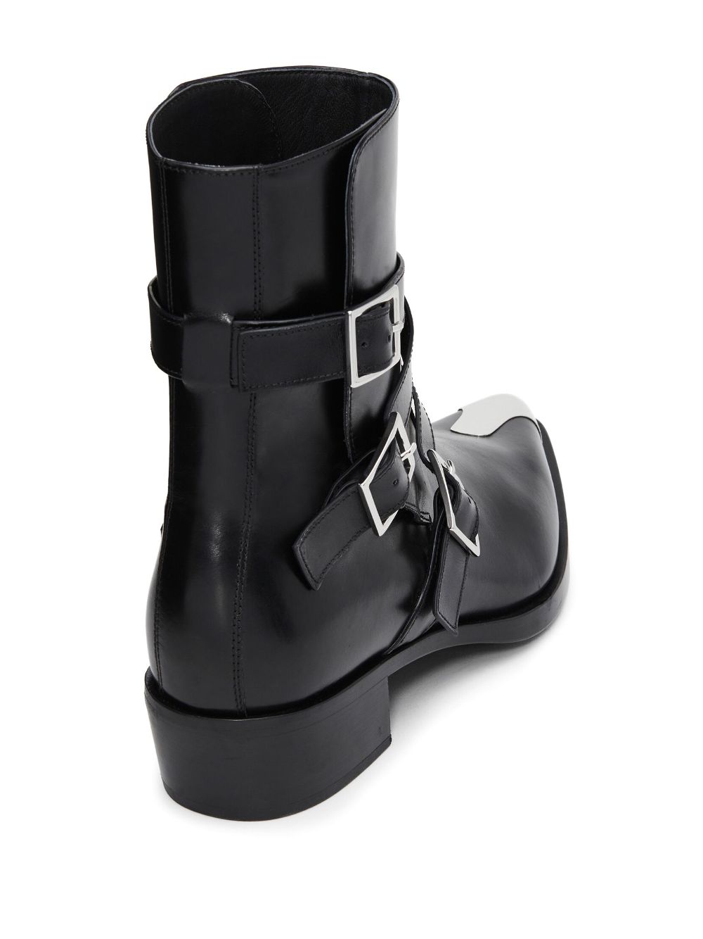 Shop Alexander Mcqueen Punk Leather Boots In Black