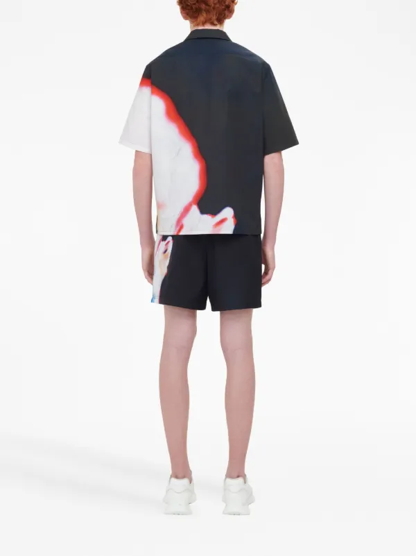 Alexander McQueen Solarised Flower Print Shirt | Black | FARFETCH