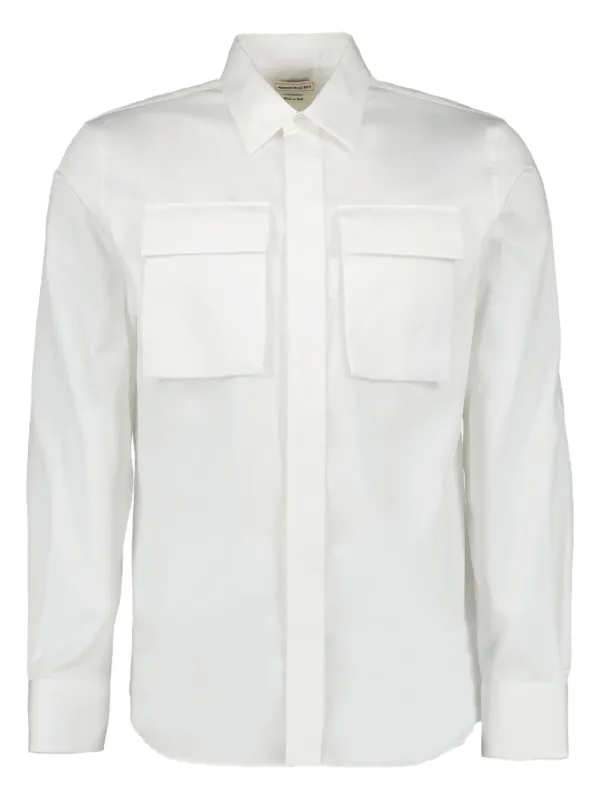 【関税&送料込】Alexander Mcqueen White Stretch Cotton T-Shi Alexander McQueen Logo Stamp Cotton T-shirt | White | FARFETCH
