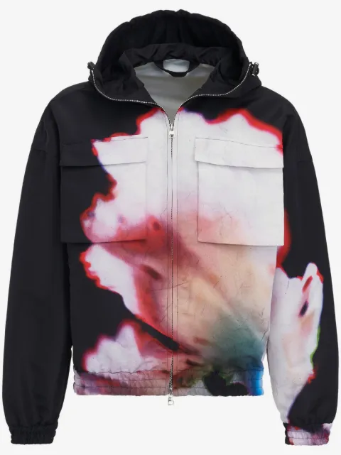 Alexander McQueen Solarised Flower hooded jacket