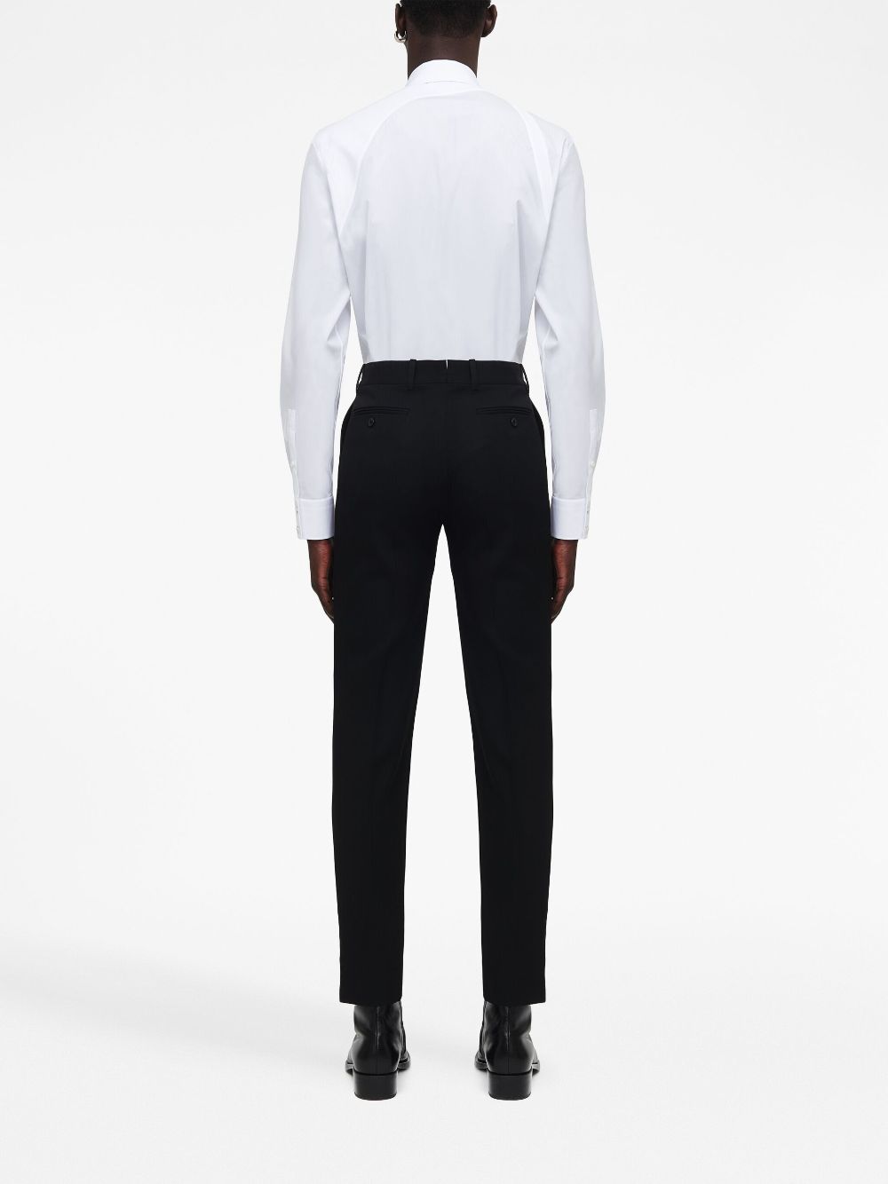 Shop Alexander Mcqueen Tailored Tapered Trousers In Black