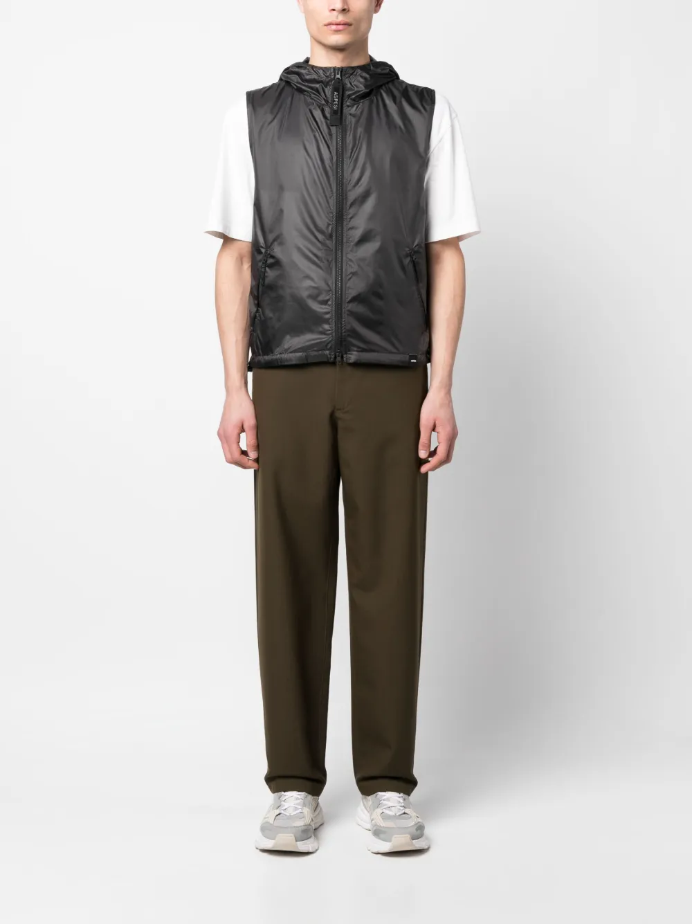 ASPESI Bodywarmer met capuchon - Zwart
