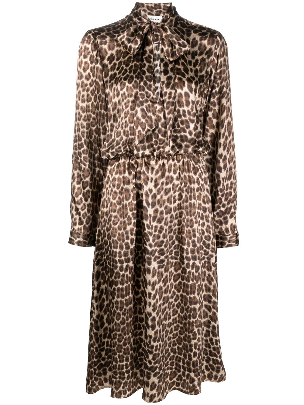 P.A.R.O.S.H. leopard-print silk midi dress - Brown