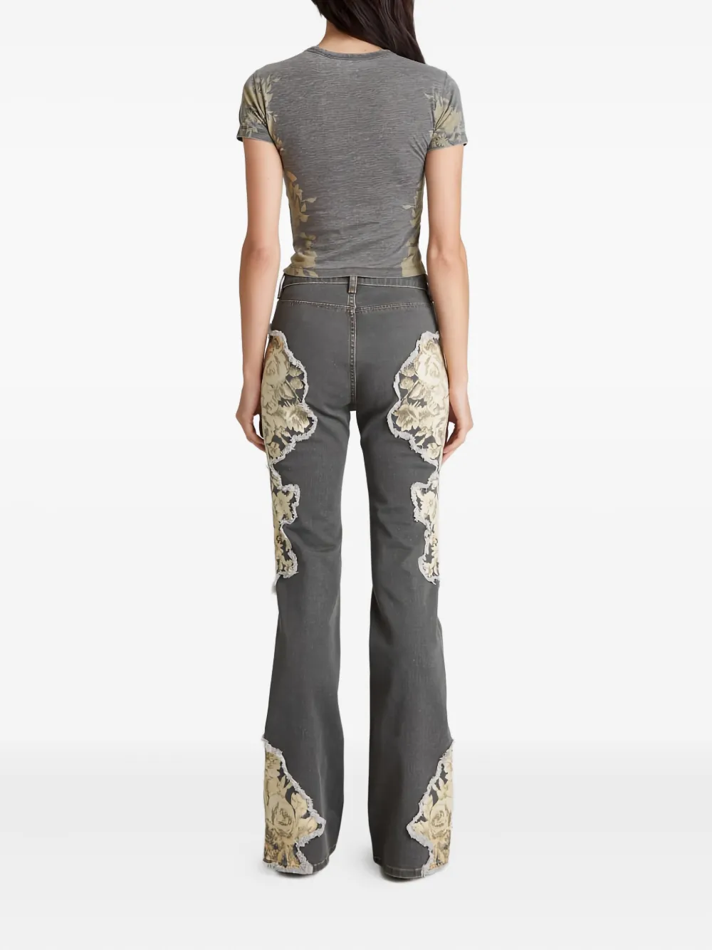 GUESS USA Flared jeans met print Grijs