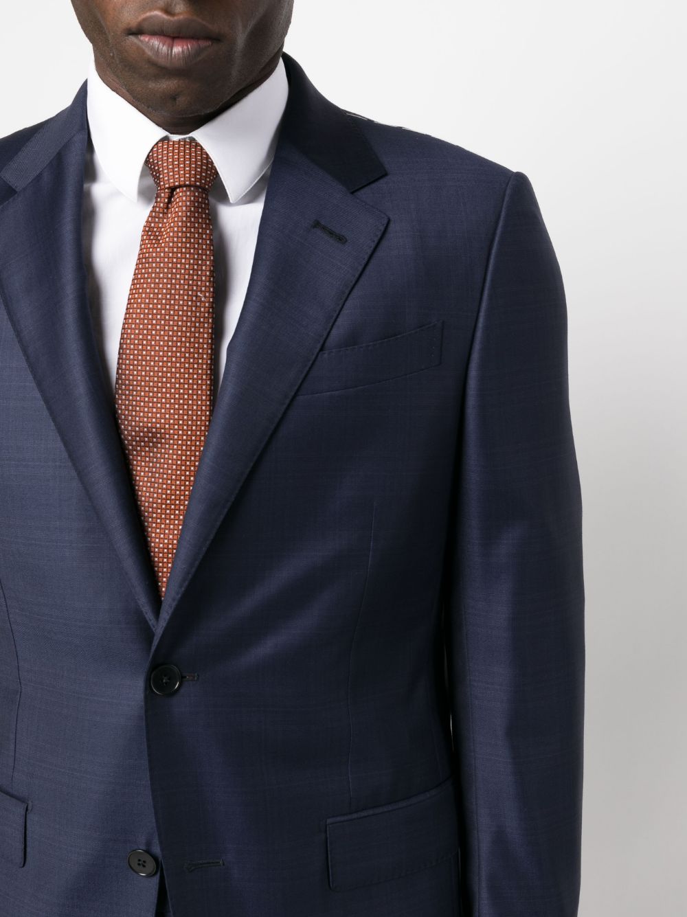 Shop Zegna Plaid-pattern Single-breasted Wool Suit In Blue