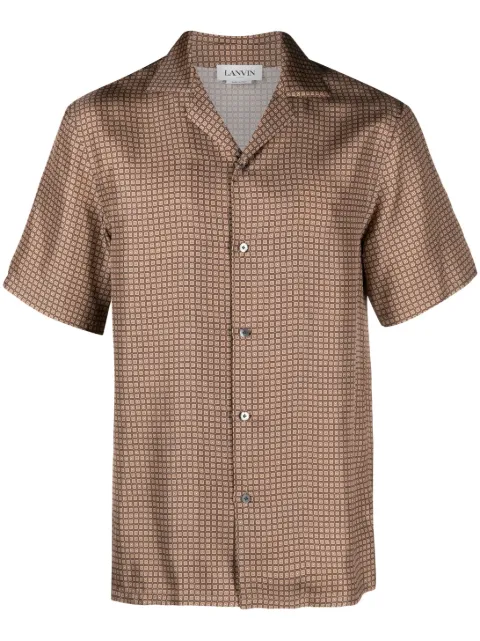 Lanvin geometric-pattern silk shirt