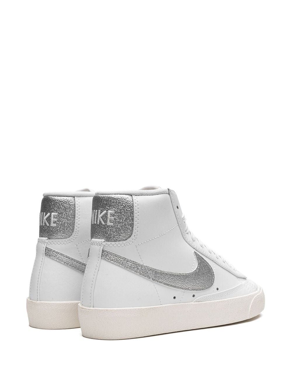 Shop Nike Blazer Mid '77 Ess "white Metallic Silver" Sneakers In Weiss
