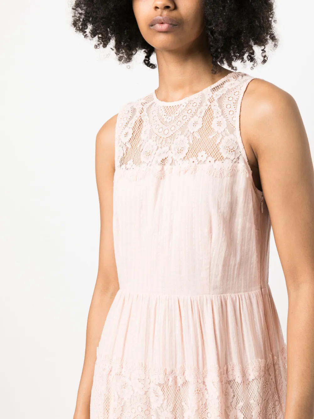 Twinset Long Cotton Dress In Rosa