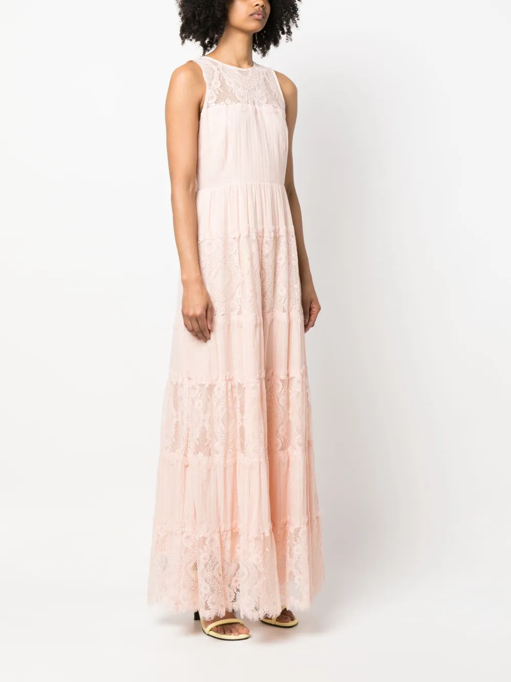 Twinset Long Cotton Dress In Rosa