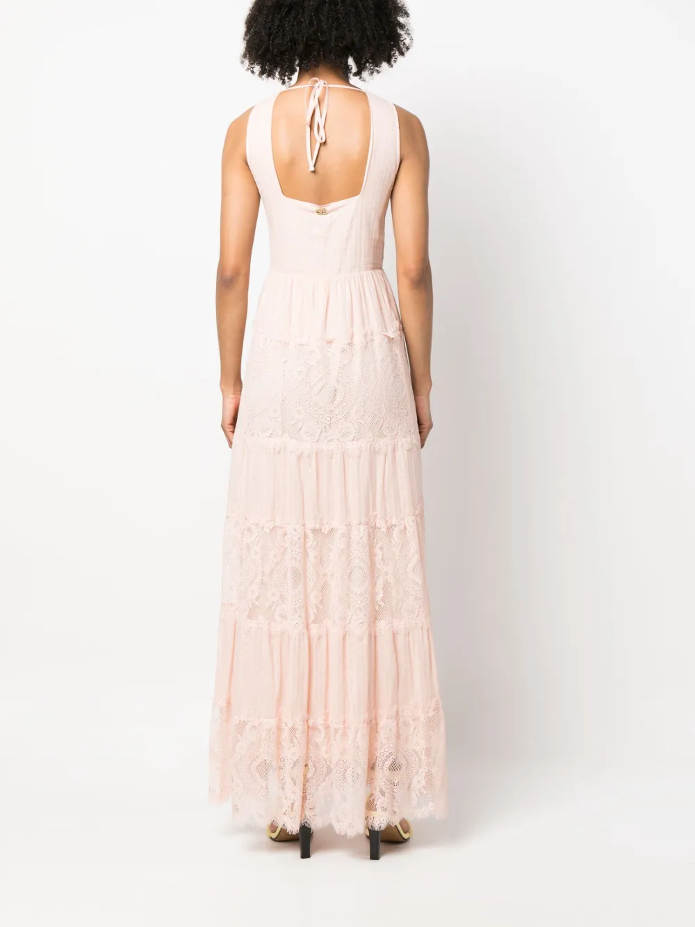 Twinset Long Cotton Dress In Rosa