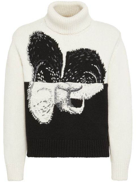 Alexander McQueen spliced orchid jumper Men