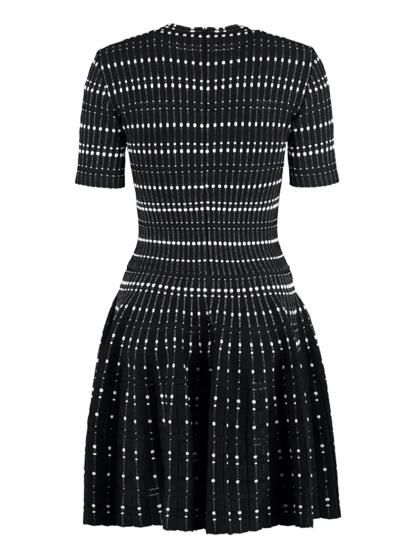 ALEXANDER MCQUEEN ミニ ニットドレス Alexander McQueen メタリック ニットミニドレス | ブラック
