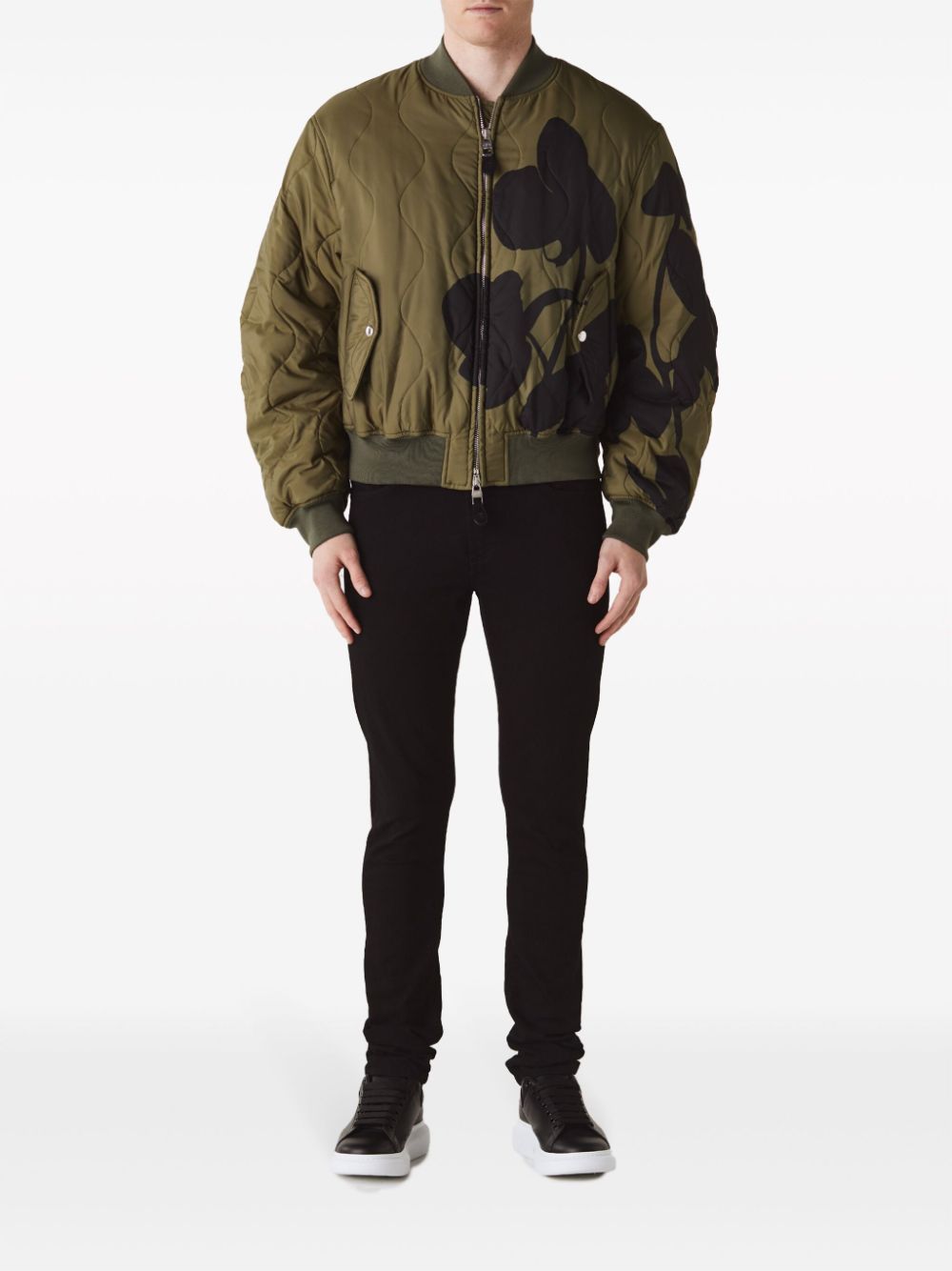 Alexander McQueen Orchid quilted bomber jacket Men