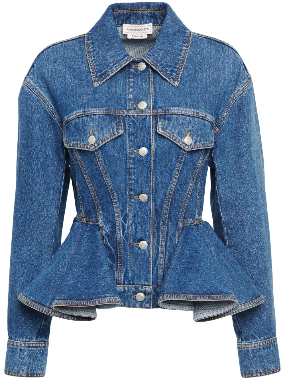 Womens peplum denim on sale jacket