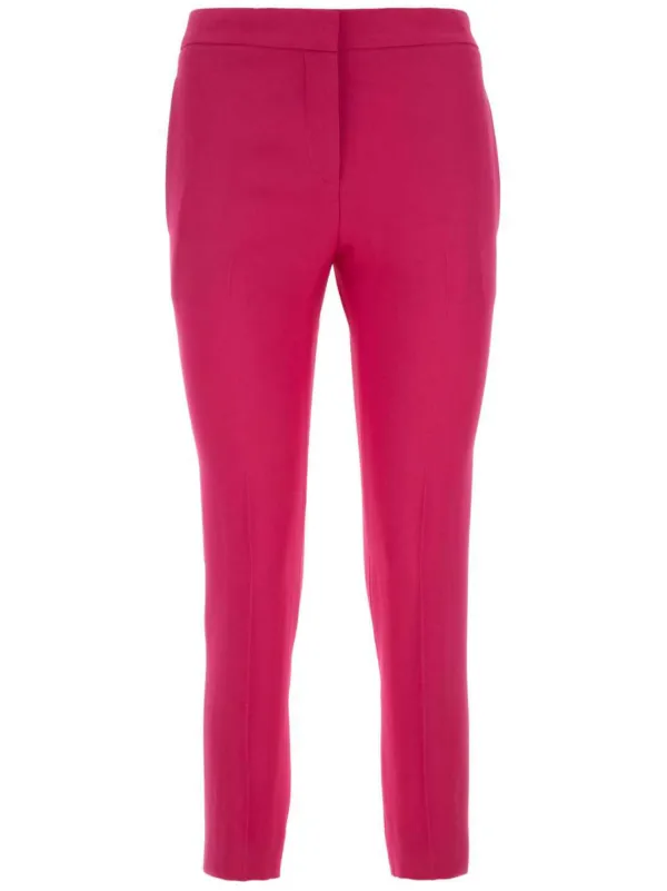 Alexander McQueen Cropped Straight-leg Trousers in Pink
