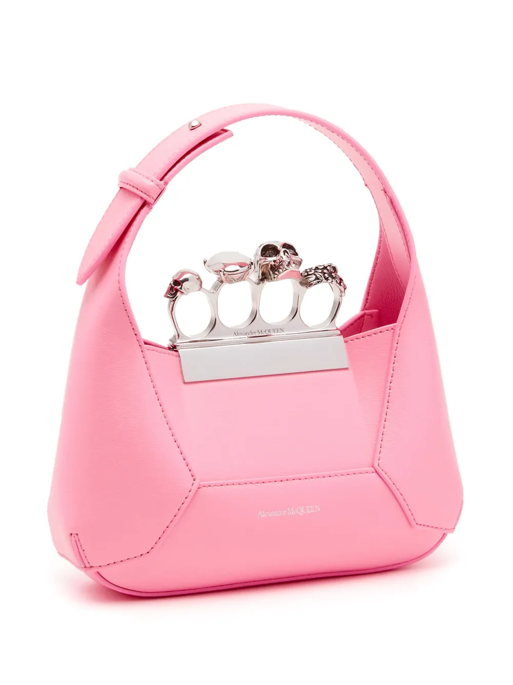 Shop Alexander Mcqueen Jewelled Hobo Mini Bag In Pink