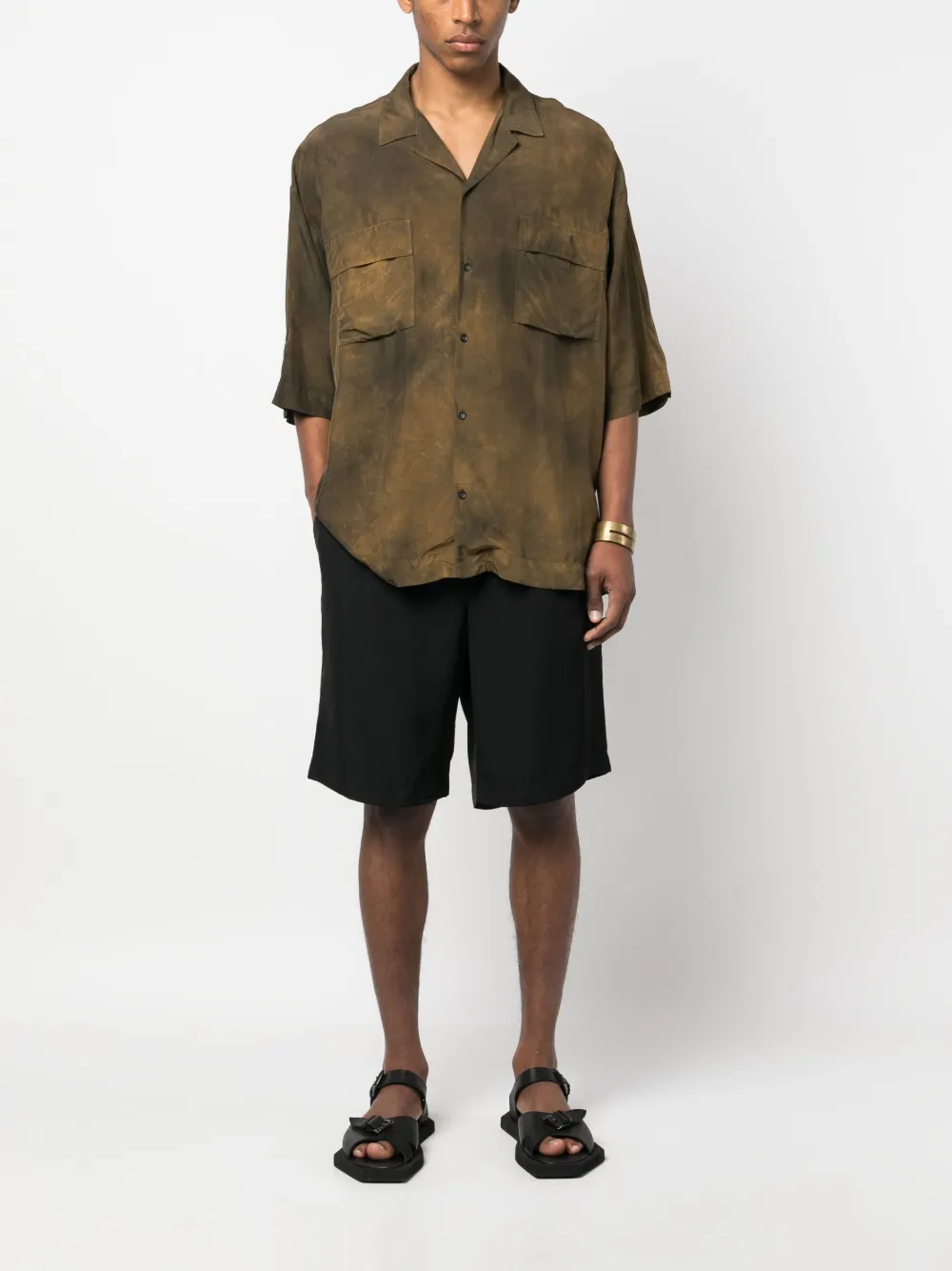 Andrea Ya'aqov T-shirt met gebleekt-effect - Groen