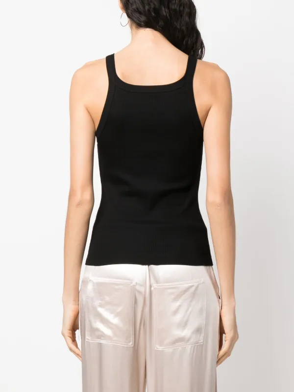FENDI Sleeveless Cotton Tank Top | Black | FARFETCH