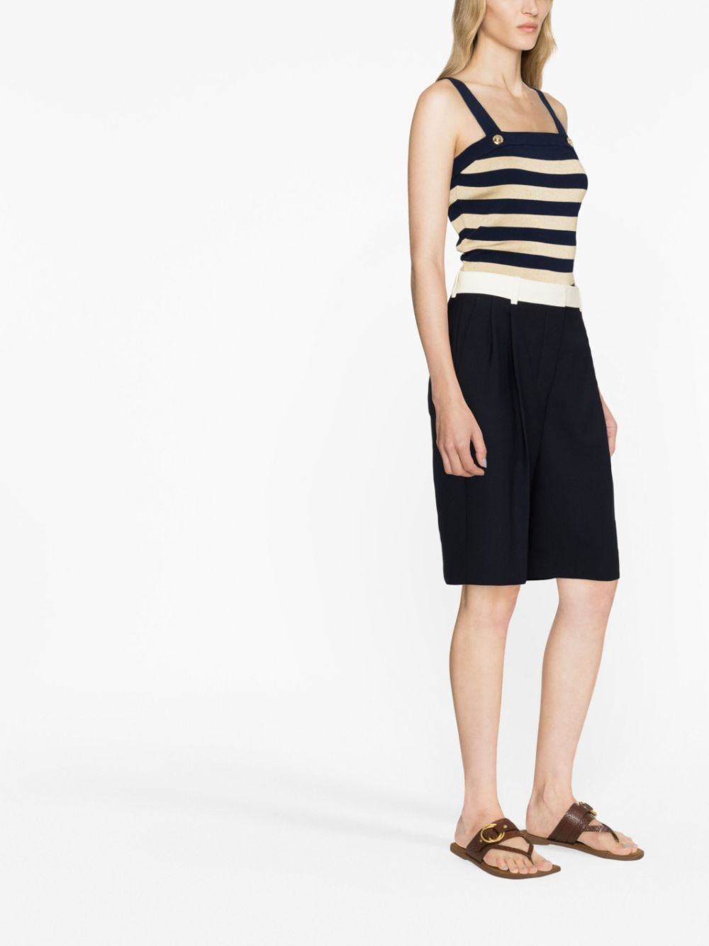 MICHAEL MICHAEL KORS STRIPED KNITTED TOP 