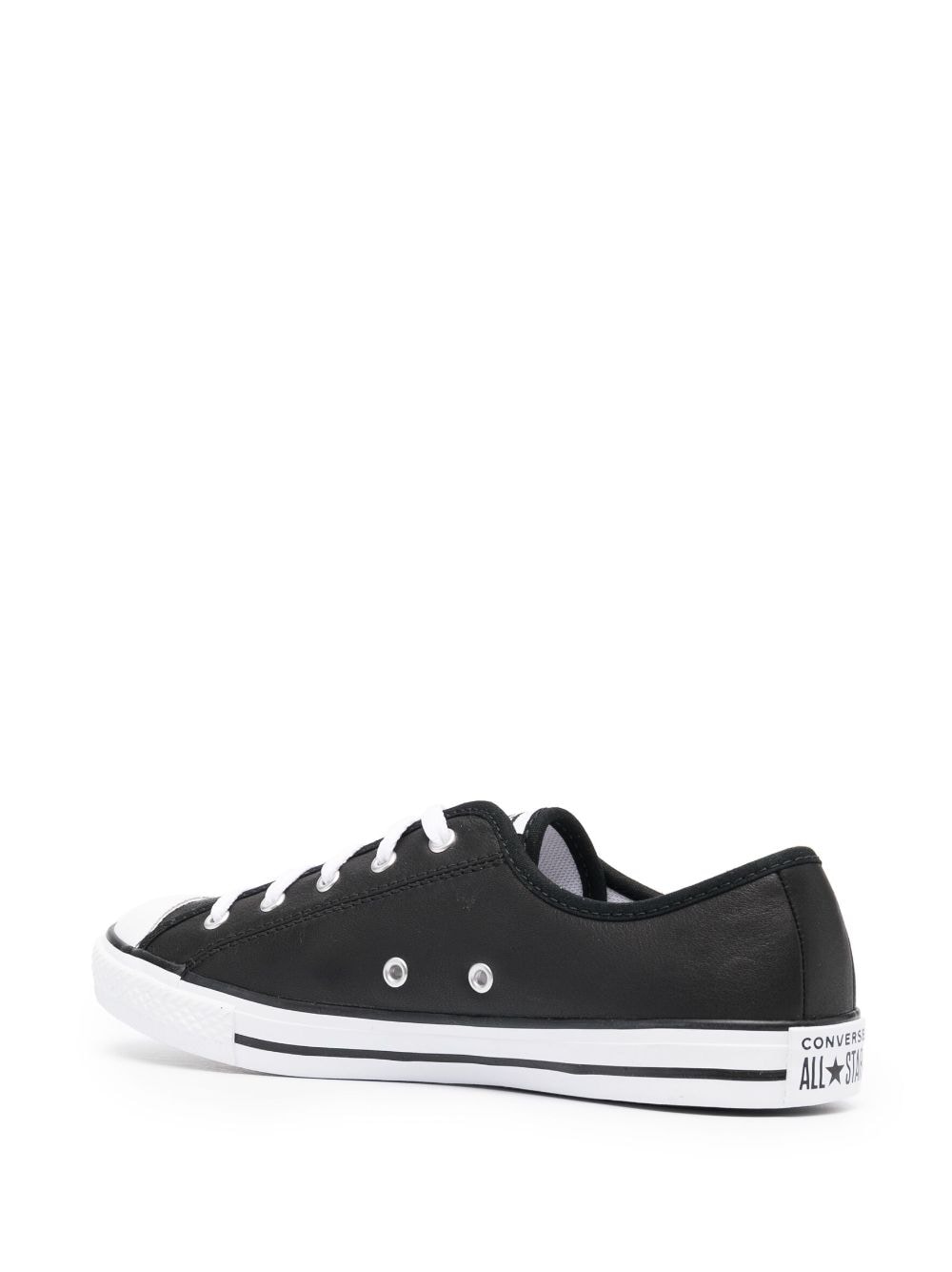 Shop Converse Logo-patch Lace-up Leather Sneakers In Black