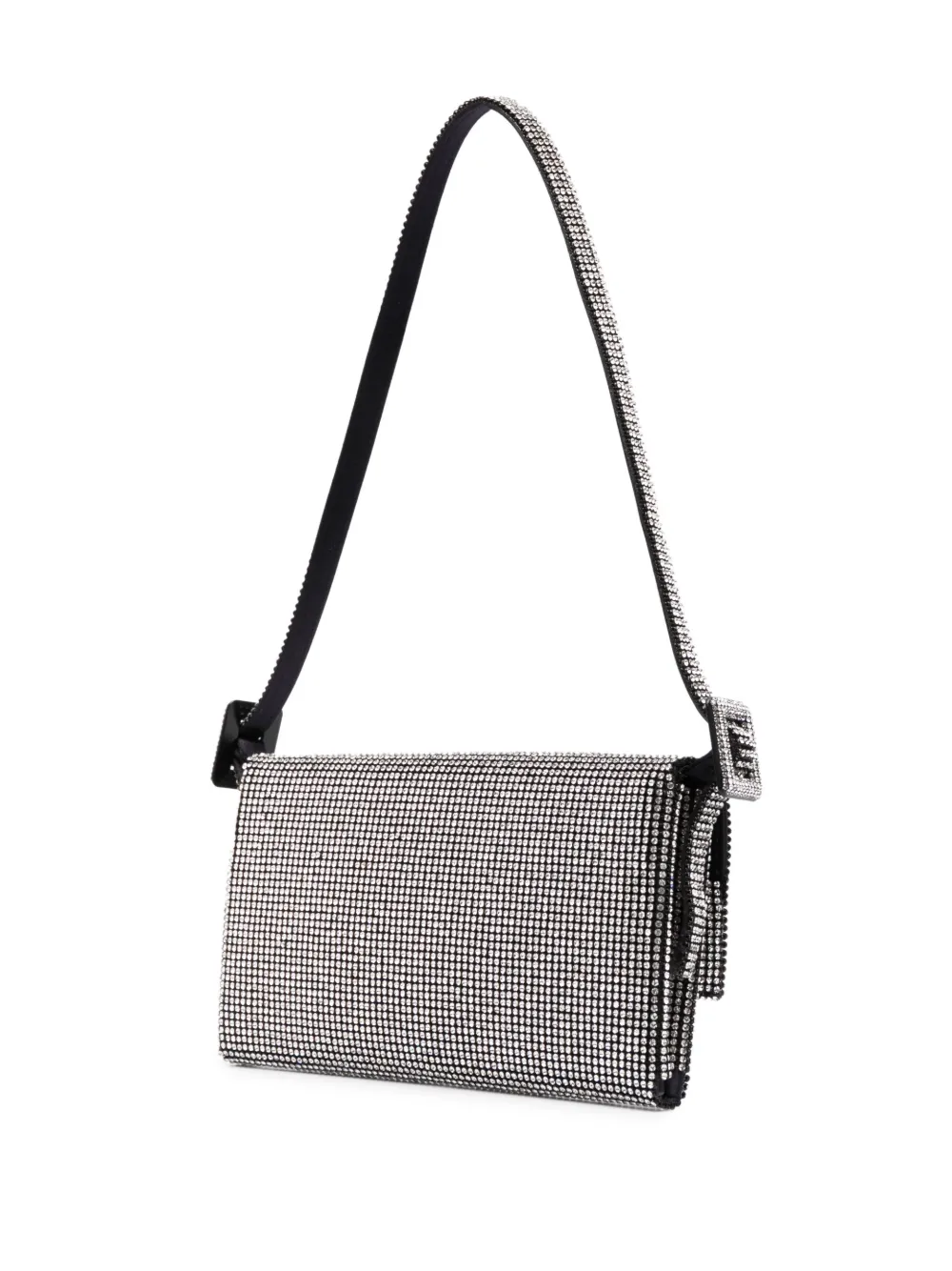 Benedetta Bruzziches Crystal-embellished Foldover Shoulder Bag - Black 