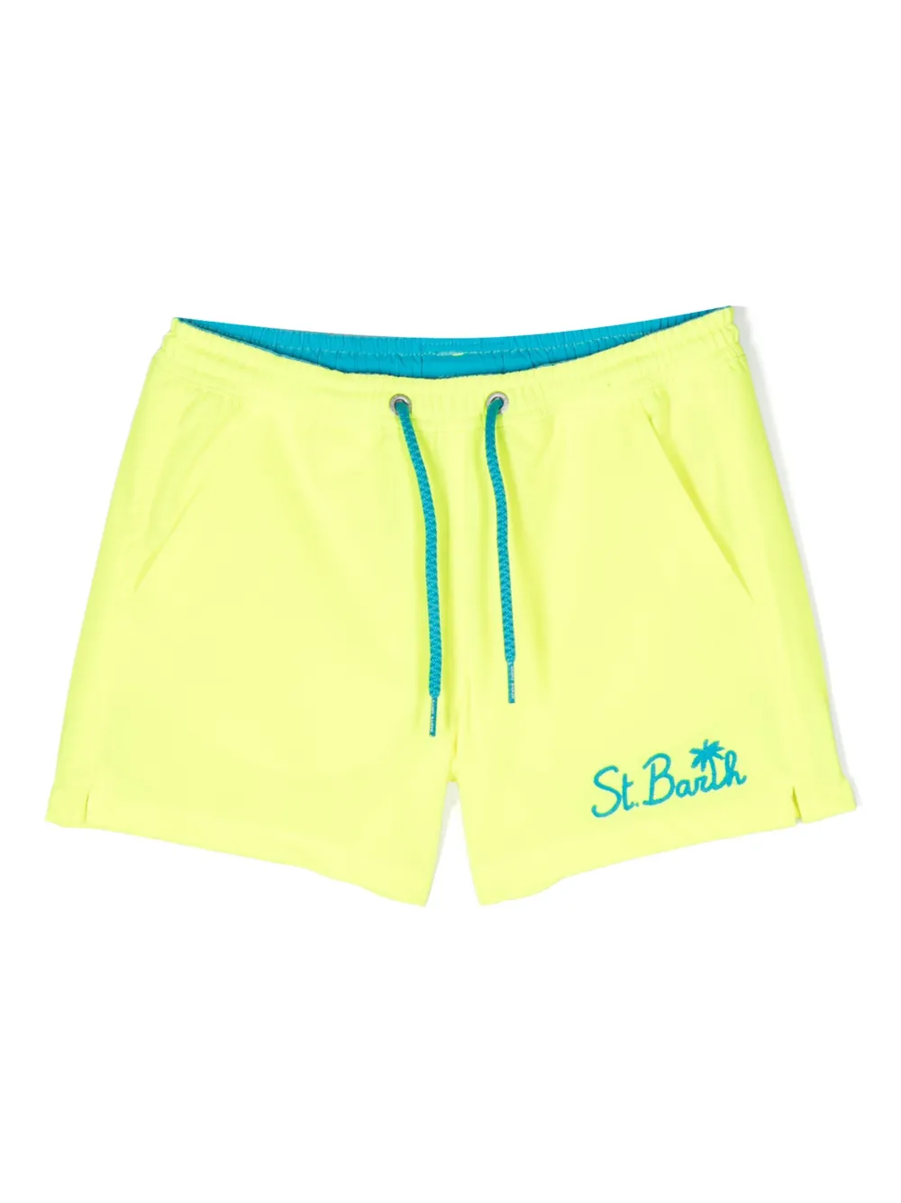 MC2 Saint Barth Kids Badeshorts mit Logo-Stickerei - Gelb