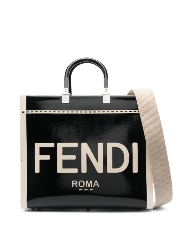 FENDI Sunshine Medium Tote Bag Black FARFETCH AE