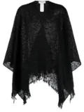 Fabiana Filippi fringed-edge cotton-blend poncho - Black