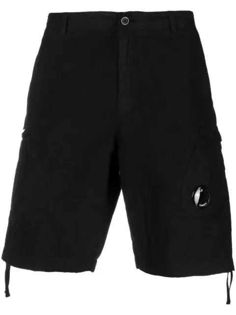 C.P. Company logo-patch cotton shorts