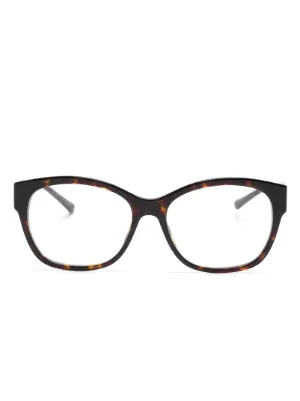 Jimmy Choo Eyewear glitter-embellished cat-eye Glasses | Brown