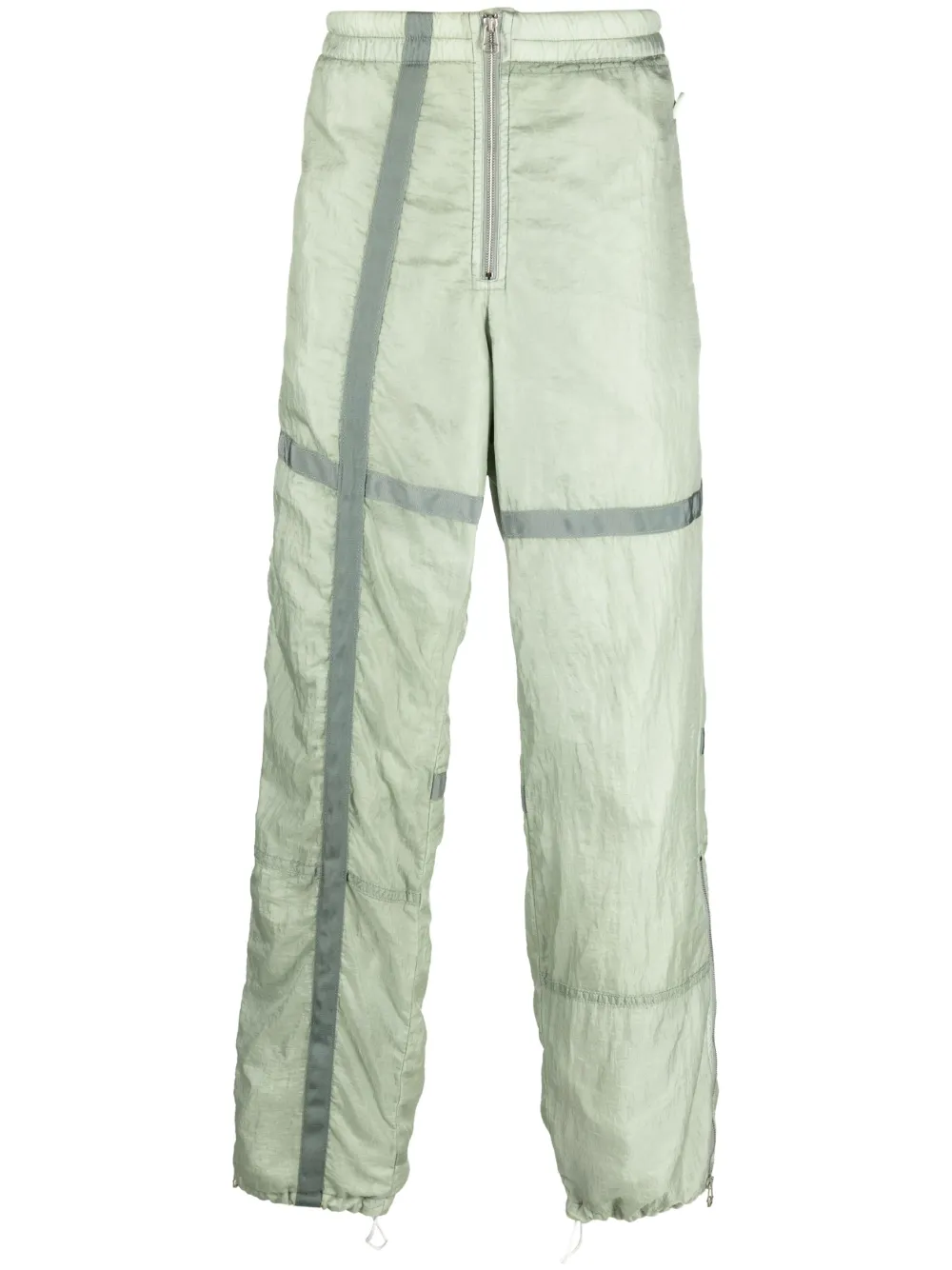 OAMC elasticated-waistband wide-leg trousers | Green | Image 1
