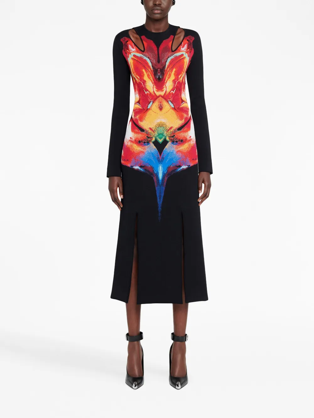 Alexander McQueen Jurk met jacquard - Zwart