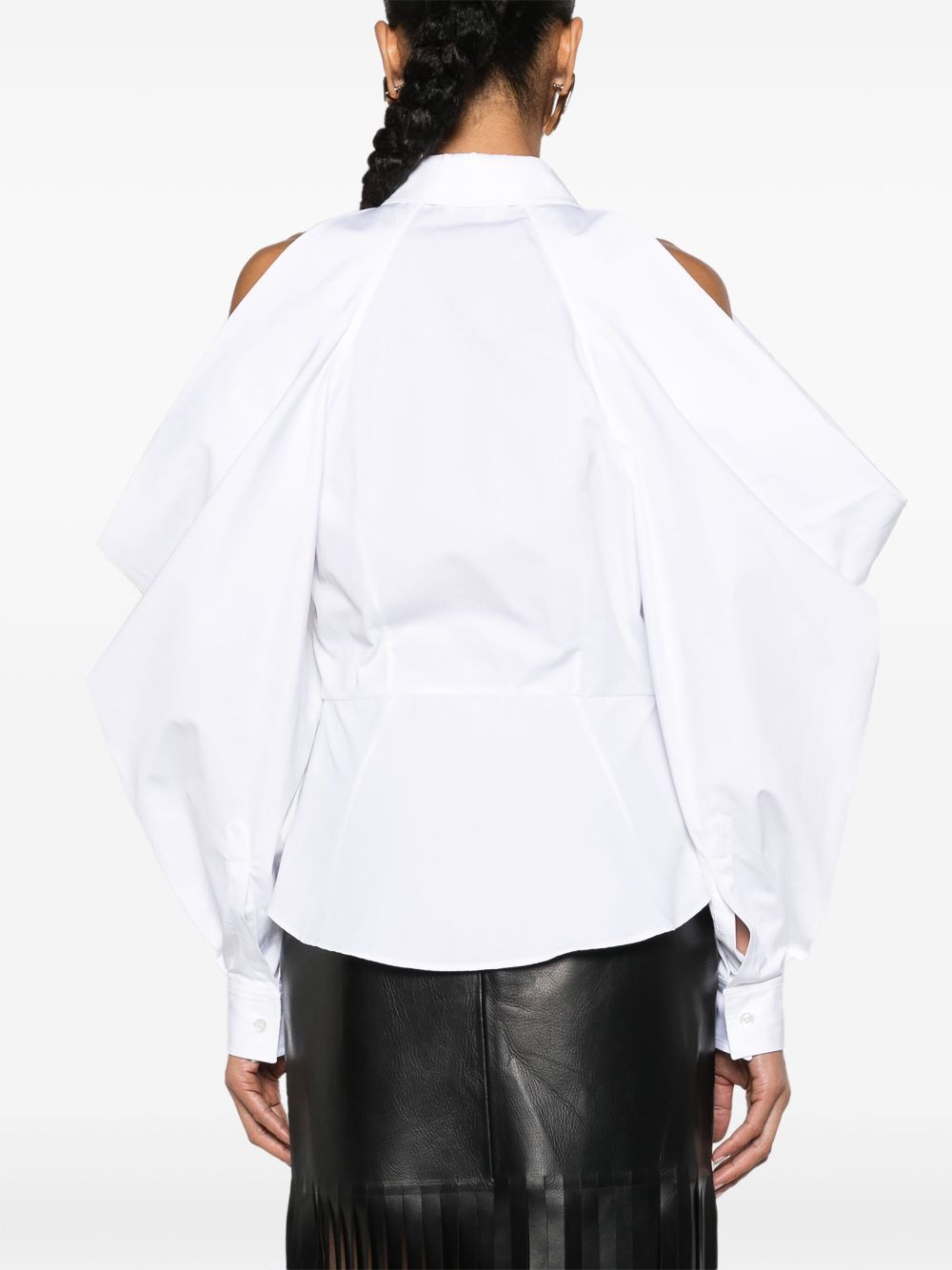 Alexander McQueen slashed drape-sleeve shirt Women