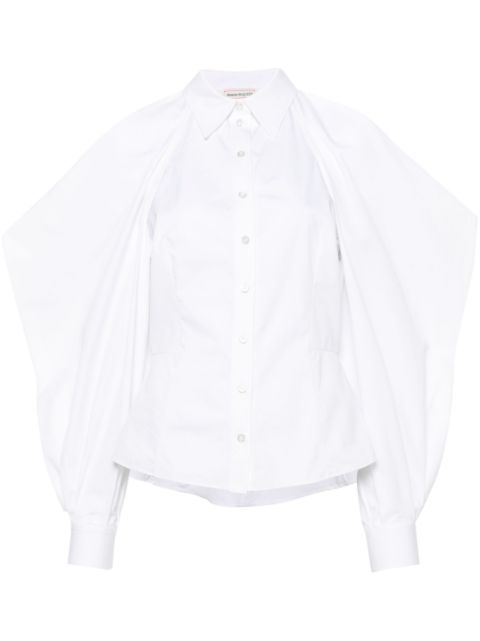 Alexander McQueen slashed drape-sleeve shirt Women